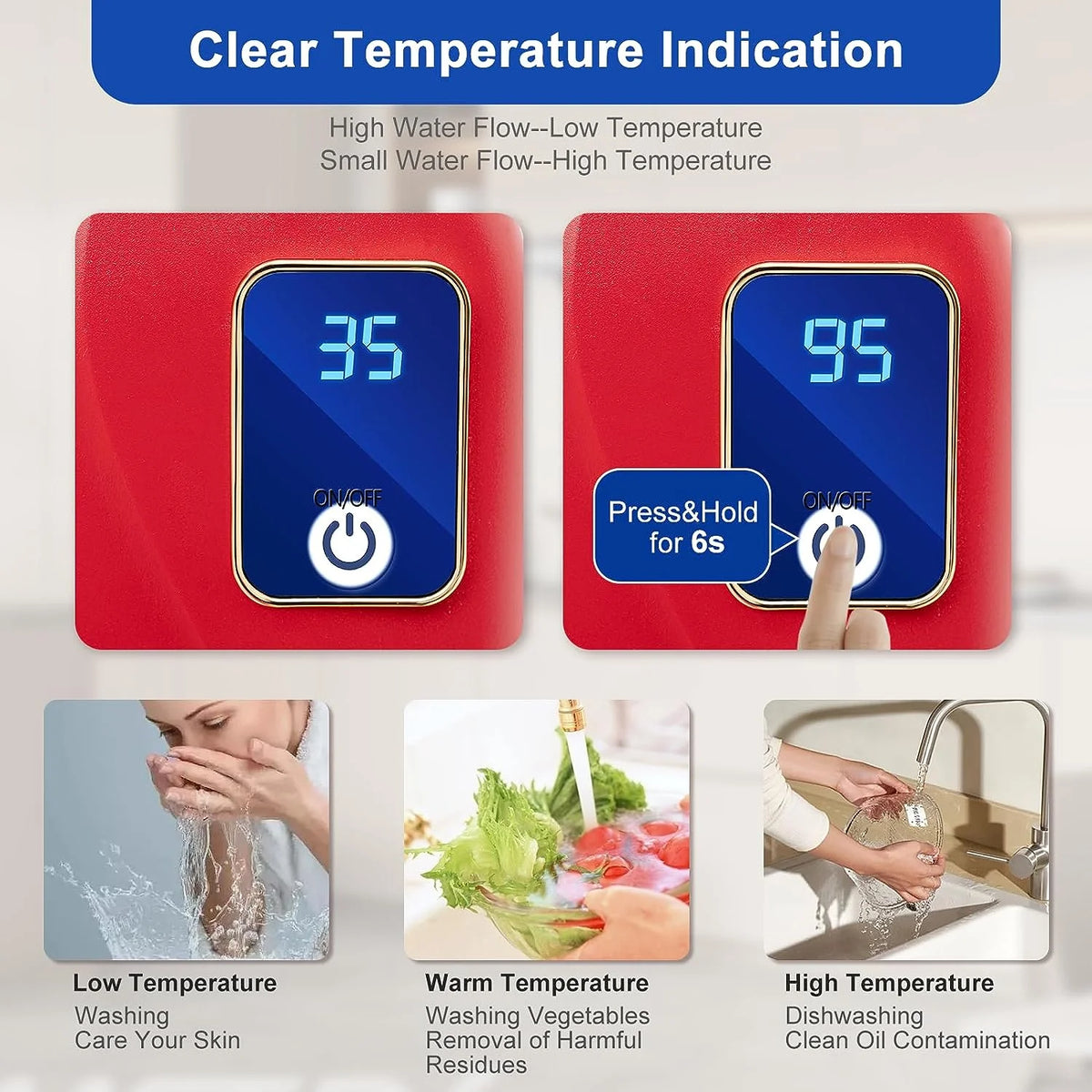 3000W Instant Electric Tankless Water Heater P1534