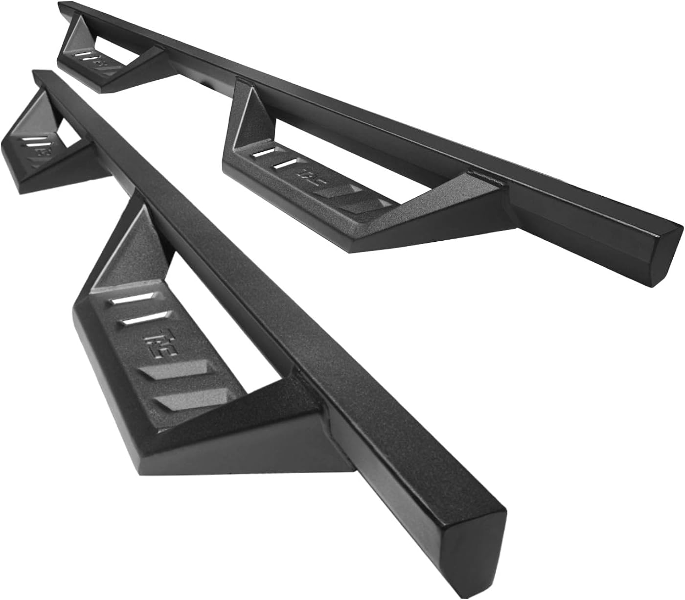 Black Fine Texture Truck Running Boards 2Pcs D78939