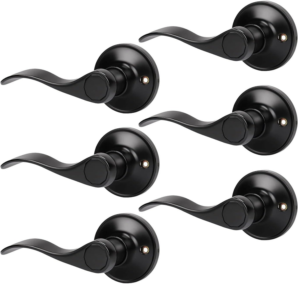 10 Pack Matte Black Passage Door Lever Sets S96879