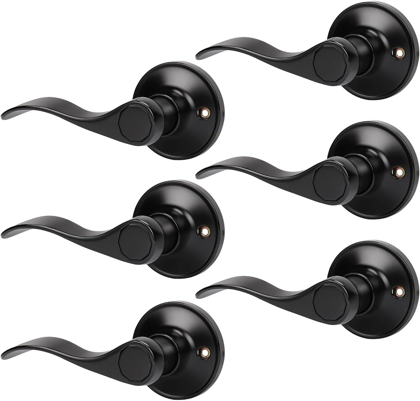 10 Pack Matte Black Passage Door Lever Sets S96879