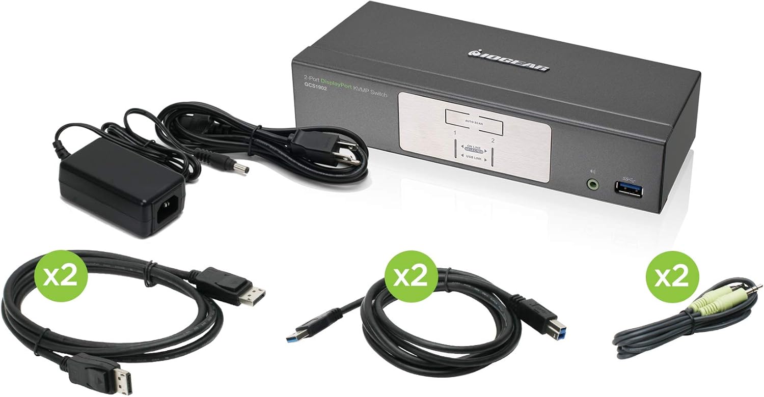 2-Port 4K UHD DisplayPort KVMP Switch with USB 3.0 Hub L544