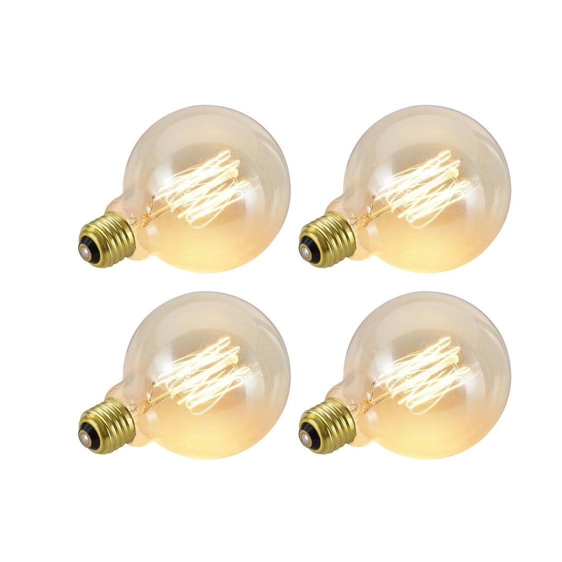 40W E26 Incandescent Edison Globe Light Bulb Set of 4 X49290