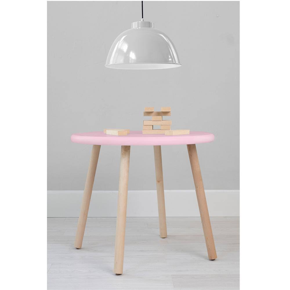 30x22 Round Kids Table in Maple/Pink J12905