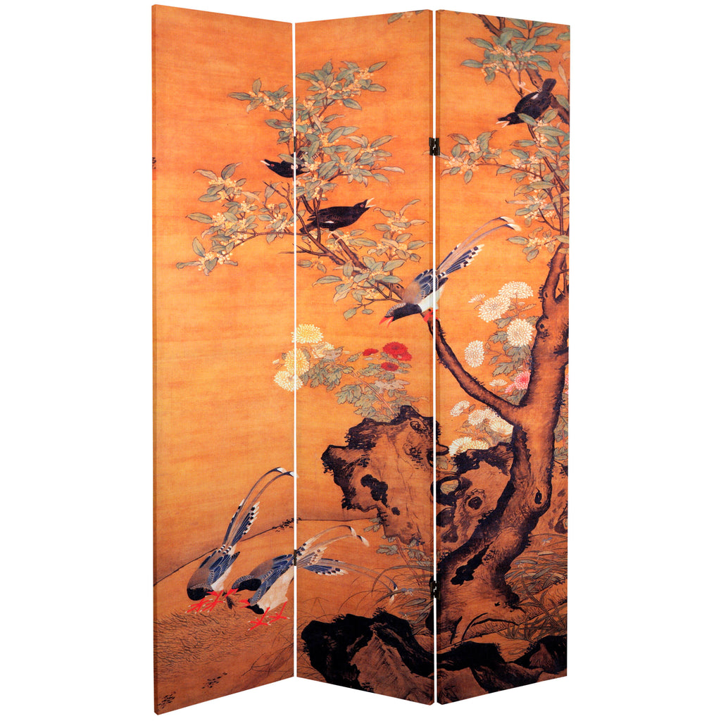 6 ft. Tall Double Sided Canvas Room Divider H7295