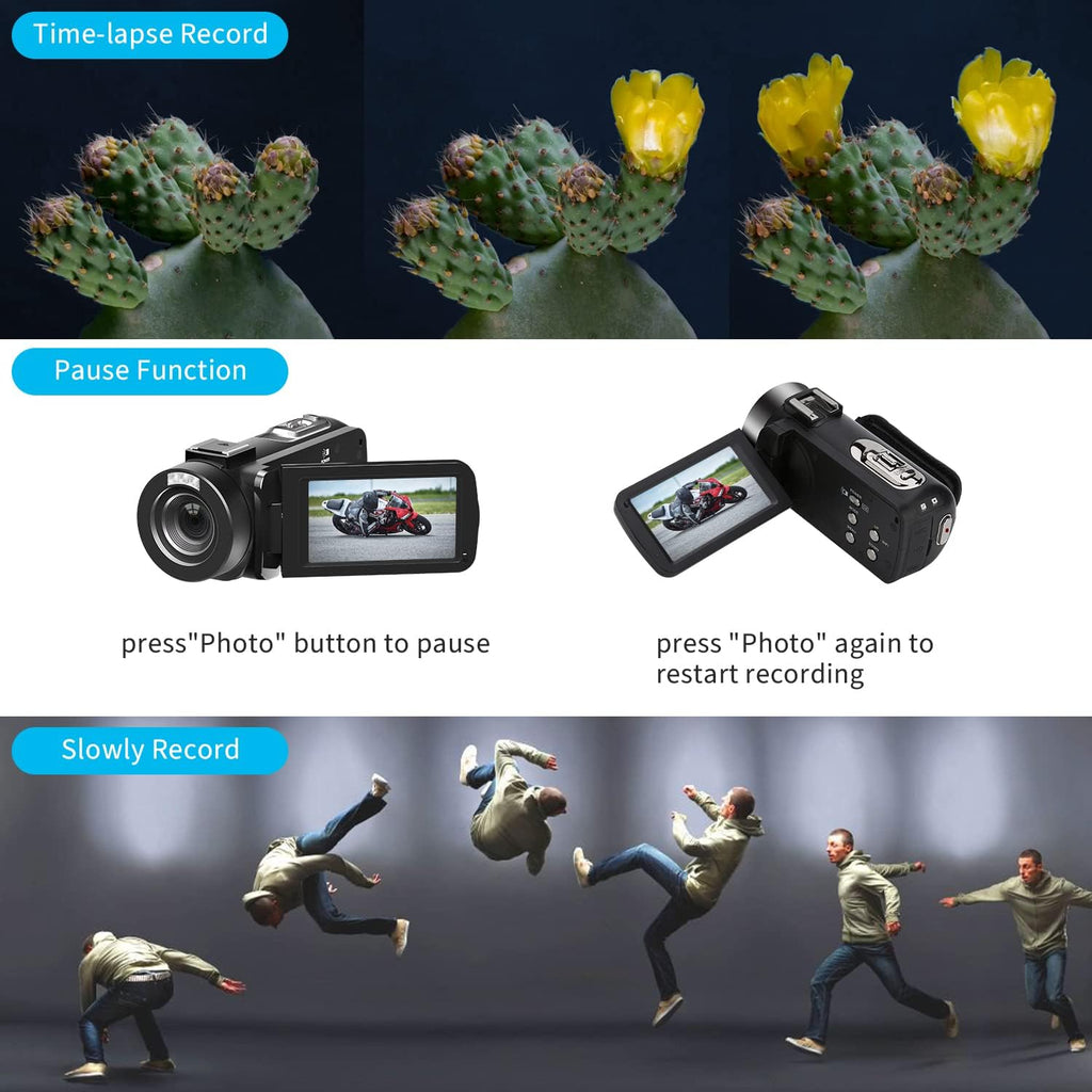 FHD 1080P Camcorder with Tripod and 2 Batteries L688