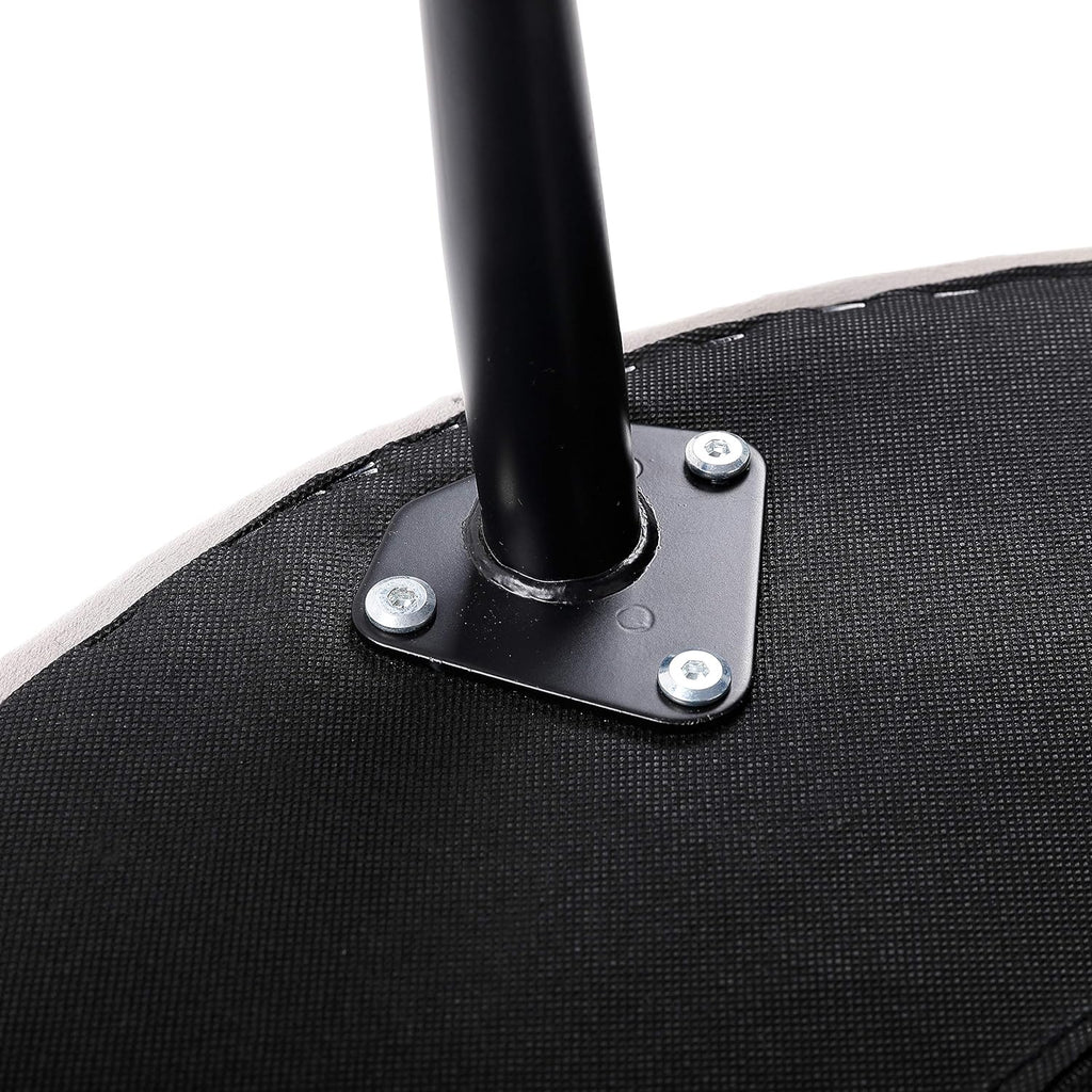 Grey Velvet Ottoman Foot Stool with Steel Legs D60369