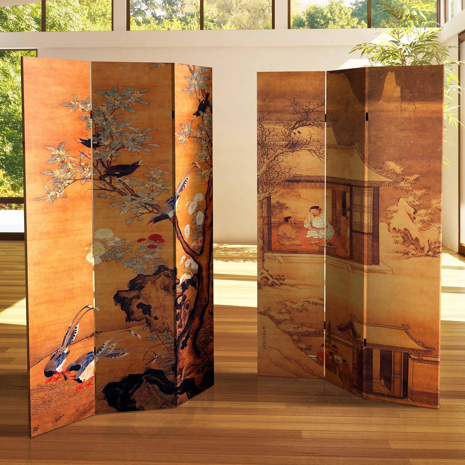 6 ft. Tall Double Sided Canvas Room Divider H7295