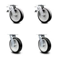 8” Rubber on Alum Caster, 2 Swivel with Total Lock Brakes Q454