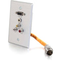 Single Gang HD15 + 3.5mm + RCA Wall Plate U631240