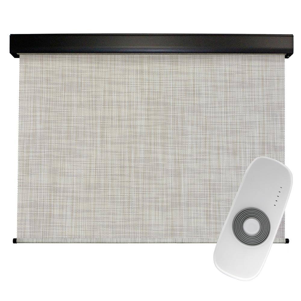 Cordless Motorized PVC Exterior Roller Shade 48 in. W x 96 in. L L51329