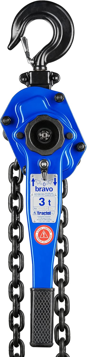 Lever Chain Hoist, 3/4 Ton Capacity, 10 ft Lift L6801