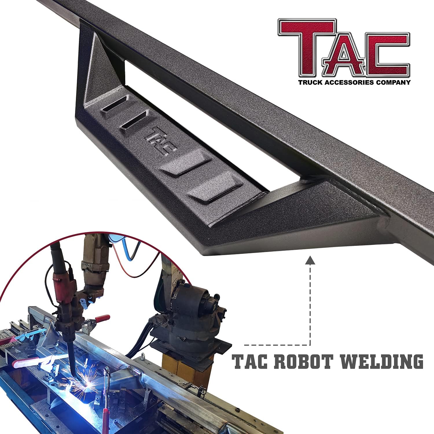 Black Fine Texture Truck Running Boards 2Pcs D78939