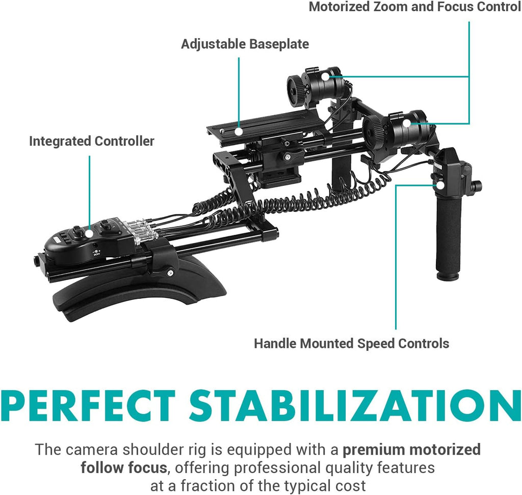 DSLR Shoulder Rig with Motorized Follow Focus and Zoom Control N694071