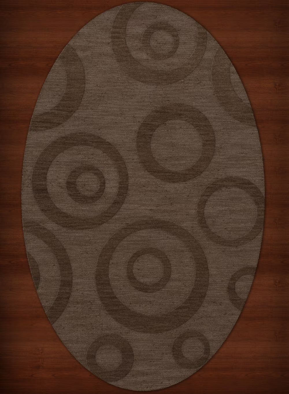 Mocha Oval Area Rug E561