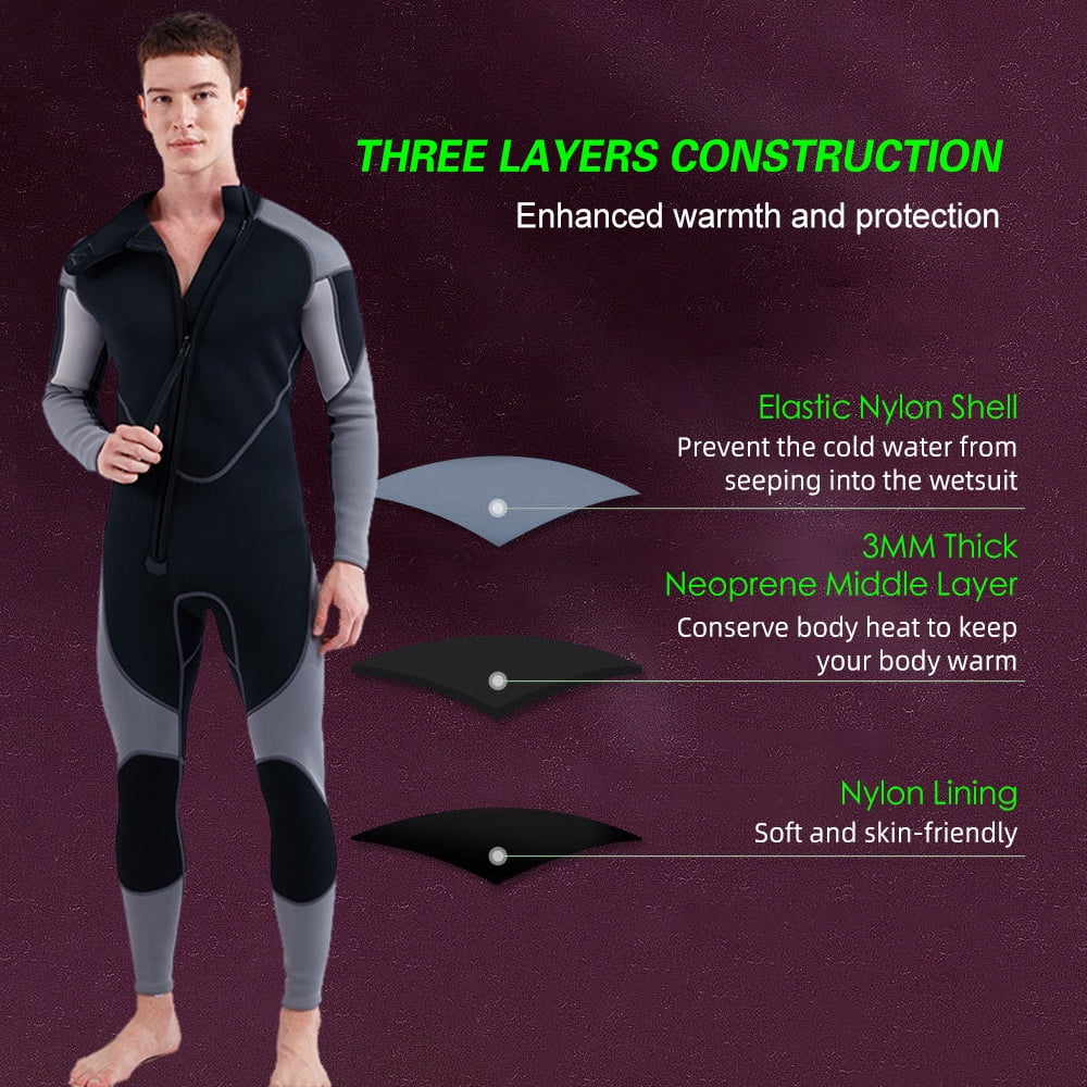 3mm Neoprene Front Zip Full Body Diving Suit H97421
