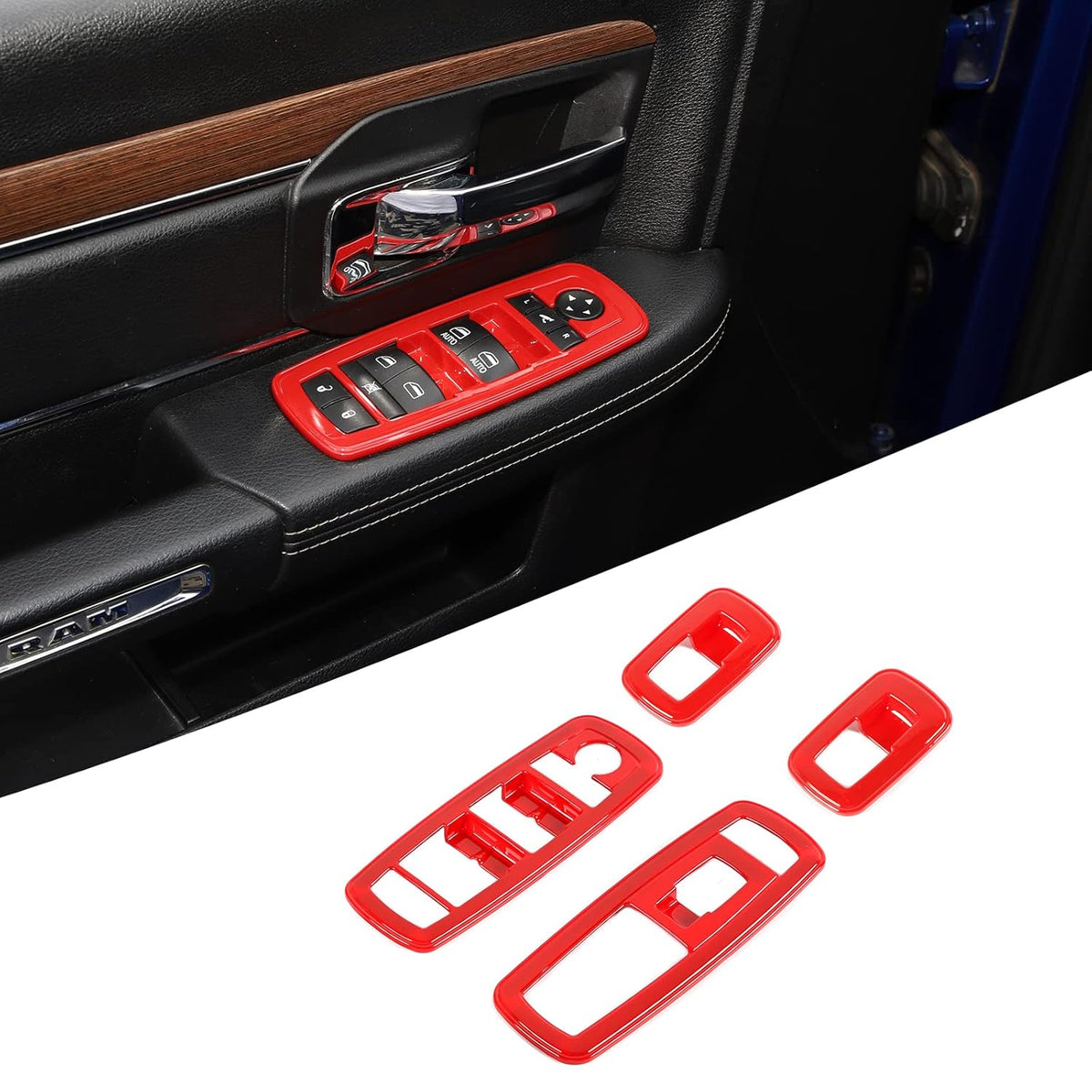 Carbon Fiber Window Lift Switch Cover Interior Button Trim Kit F532