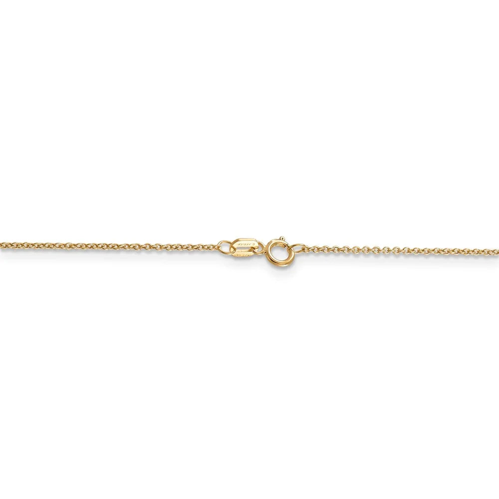 14k Yellow Gold Small Script Initial W Necklace K840