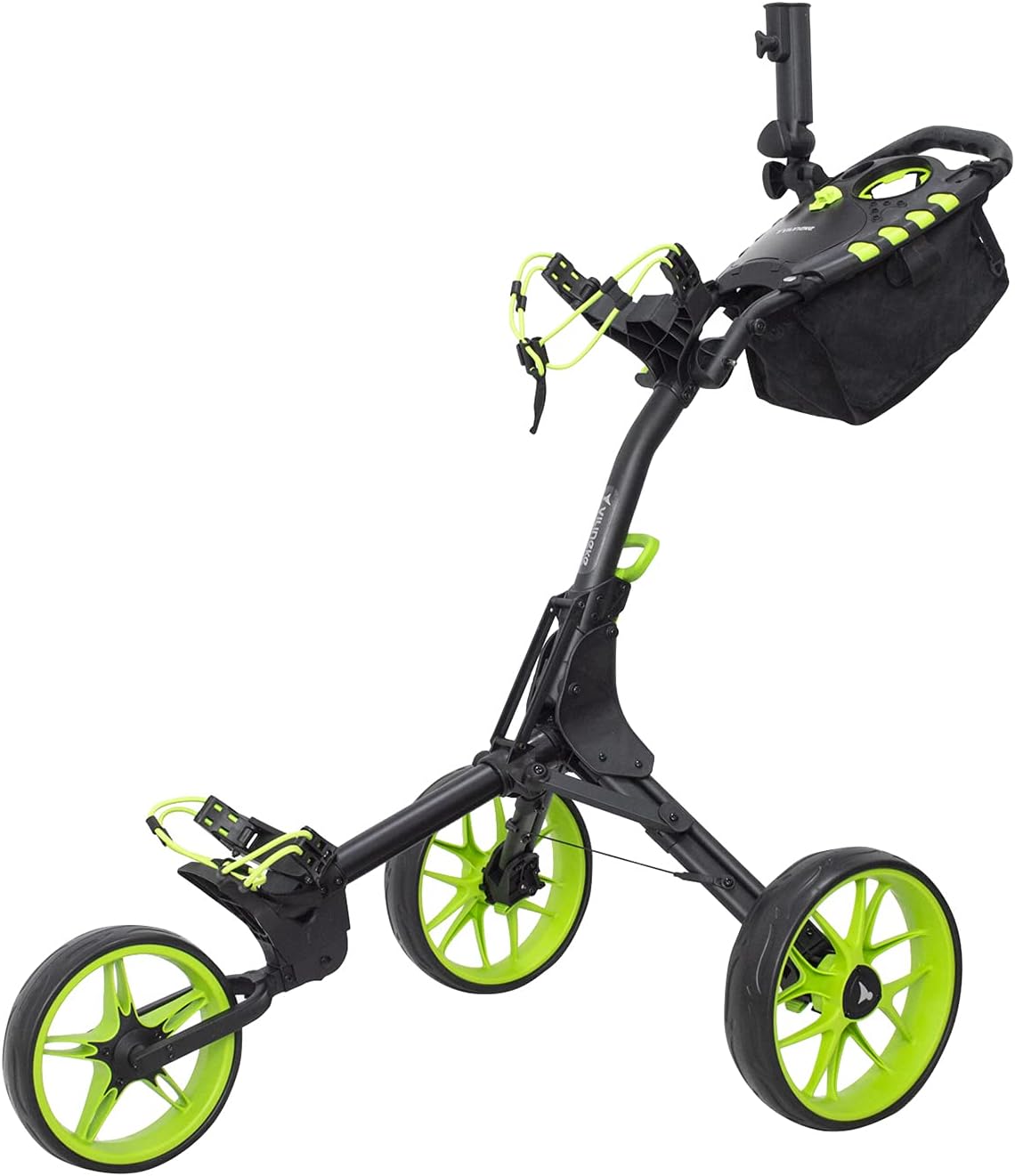 Compact Folding 3 Wheel Golf Push Cart Trolley with Foot Brake C319