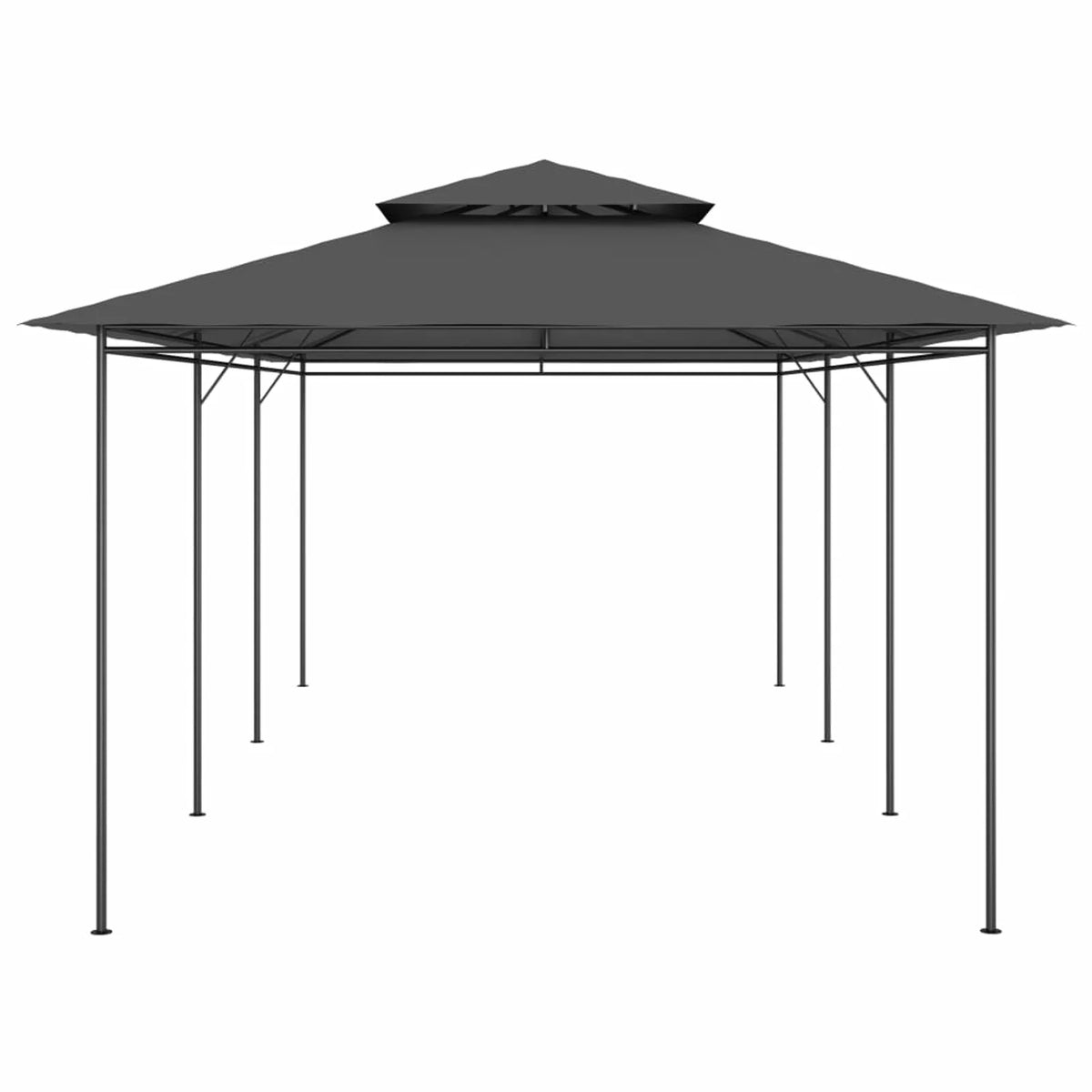 Party Tent Outdoor Gazebo Steel Frame Canopy Anthracite 236.2 x 117.3 x 106.3 Inches R809847