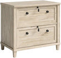 2 Drawer Wooden Lateral File Cabinet in Chalk Oak T267325
