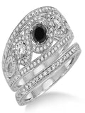 Black Diamond Trilogy Ring on 10k White Gold A688503