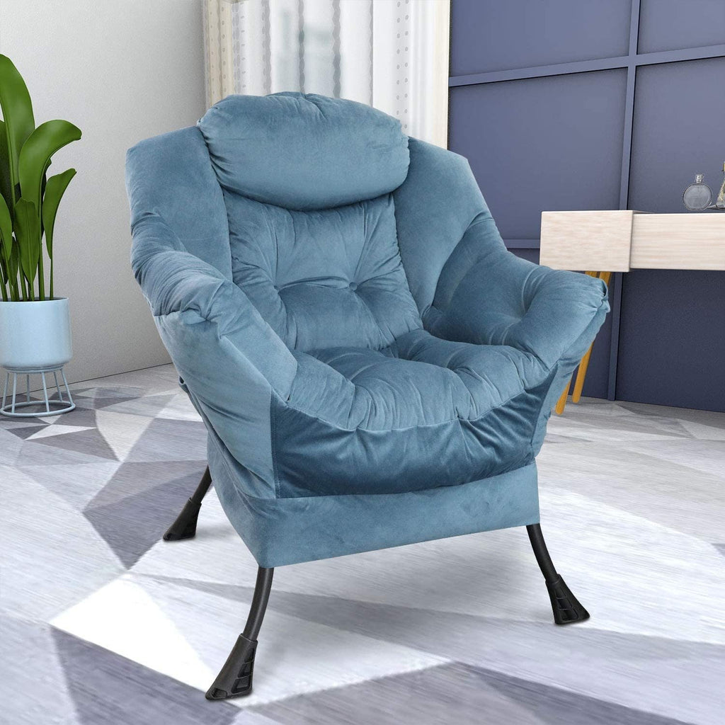Accent Reclining Armchair with Removable Metal Legs and High-Density Foam E336972