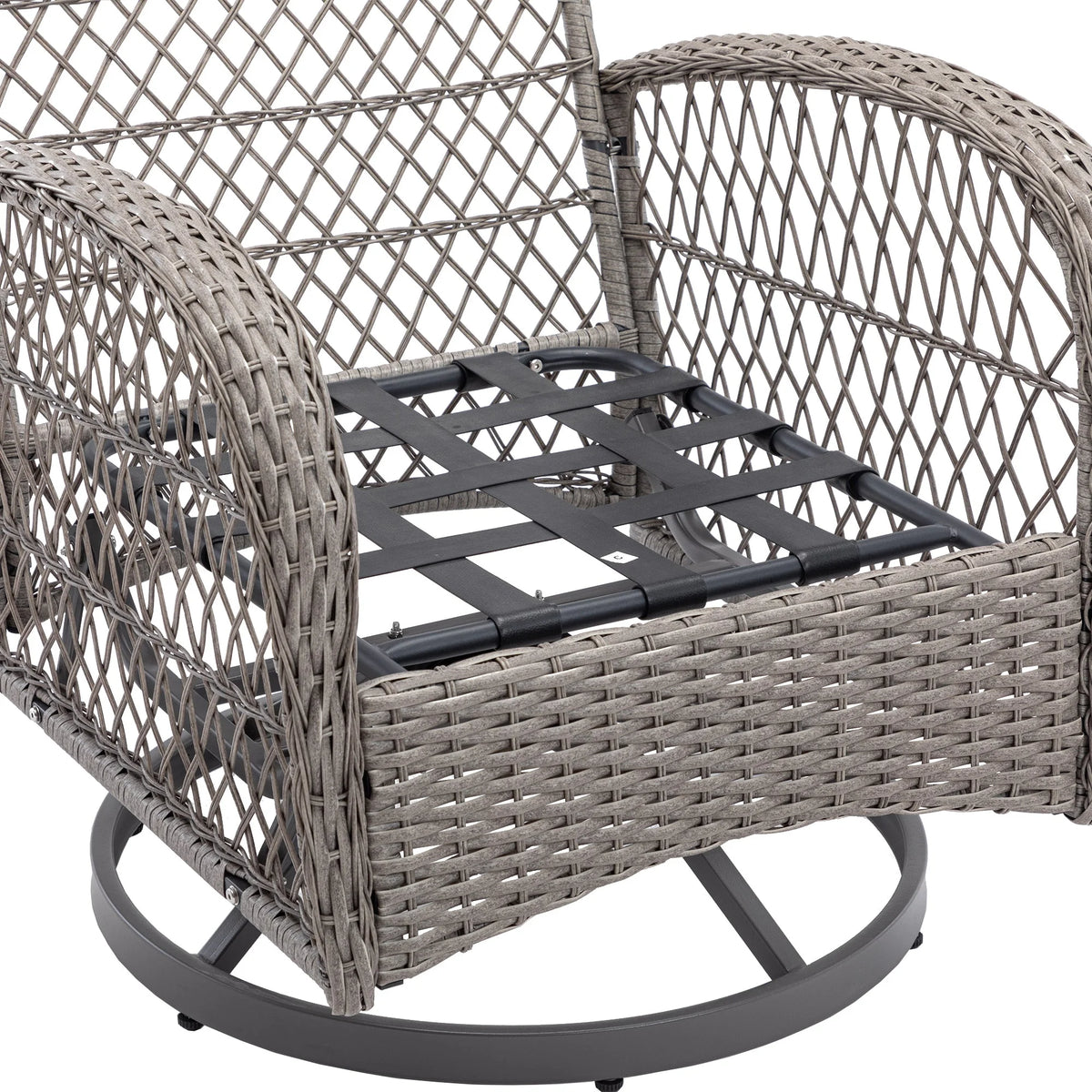 3 Pc Outdoor Swivel Rocker Patio Chairs - Blue M545