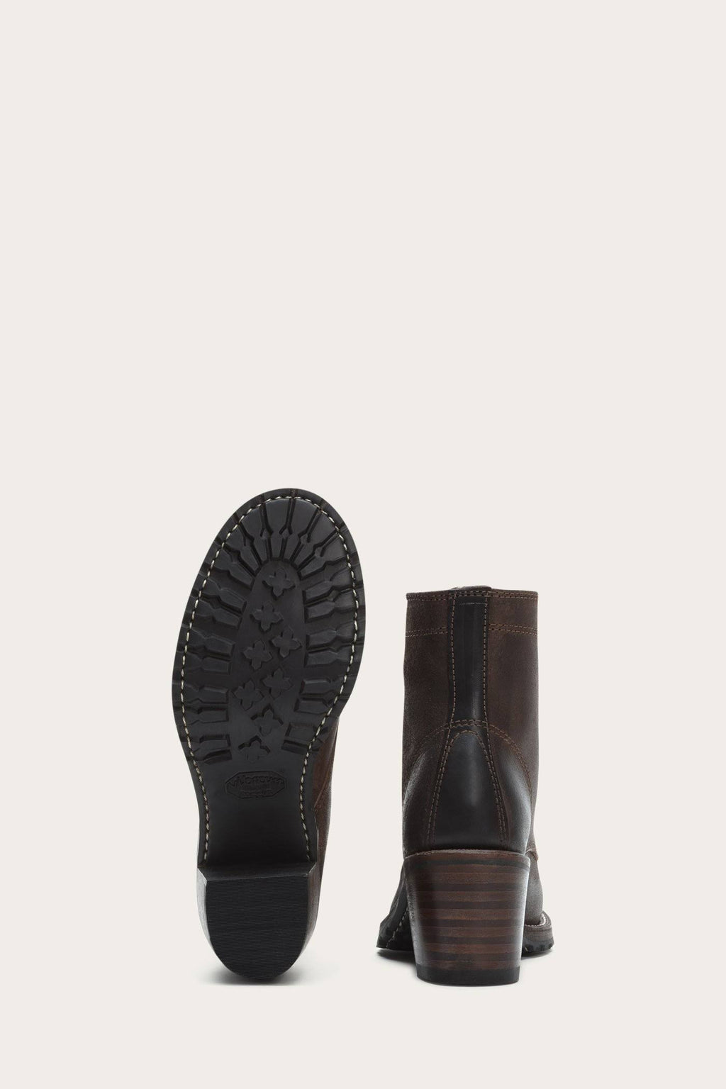 Dark Brown Lace Up Boots, Size 7.5 N672638