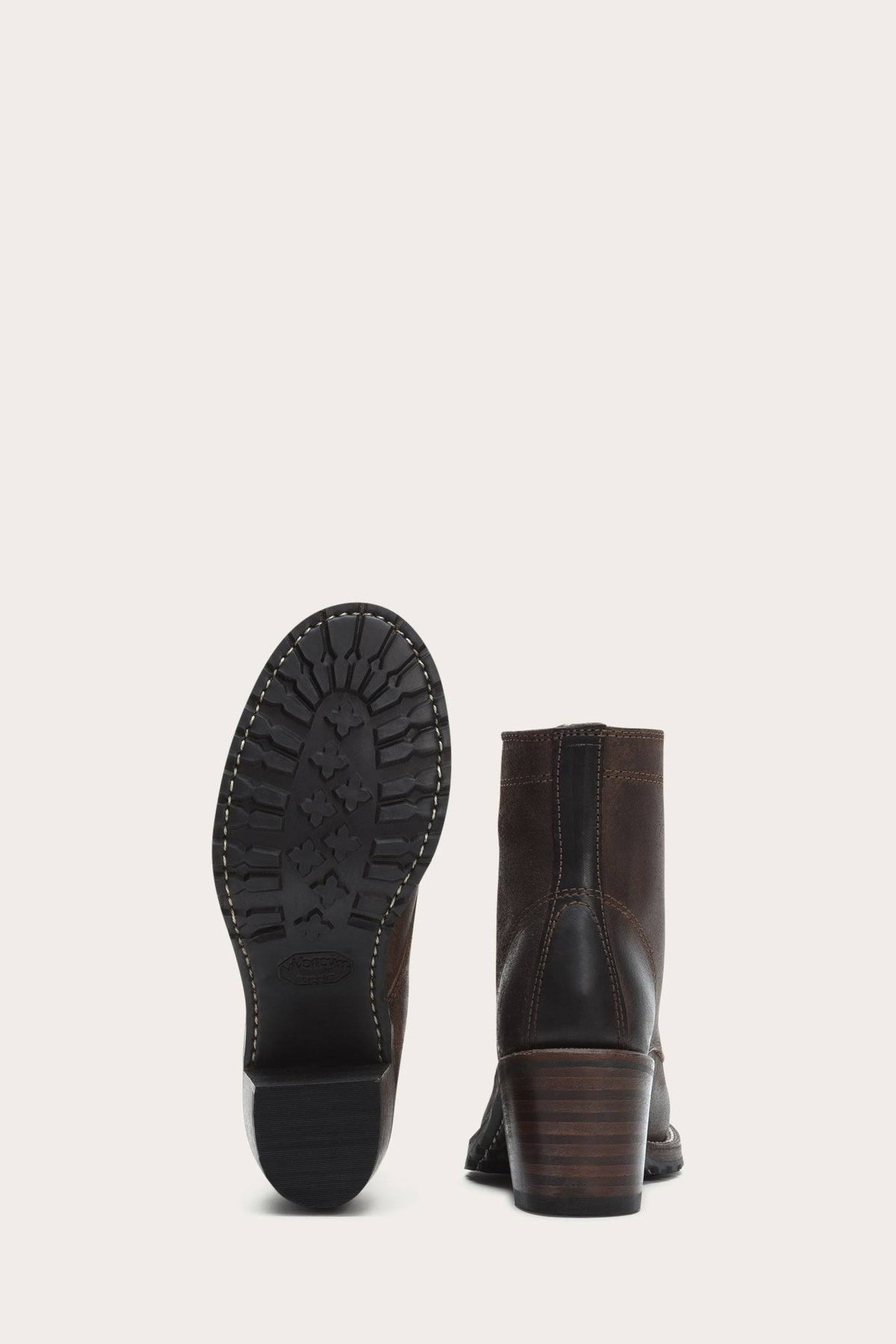 Dark Brown Lace Up Boots, Size 7.5 N672638