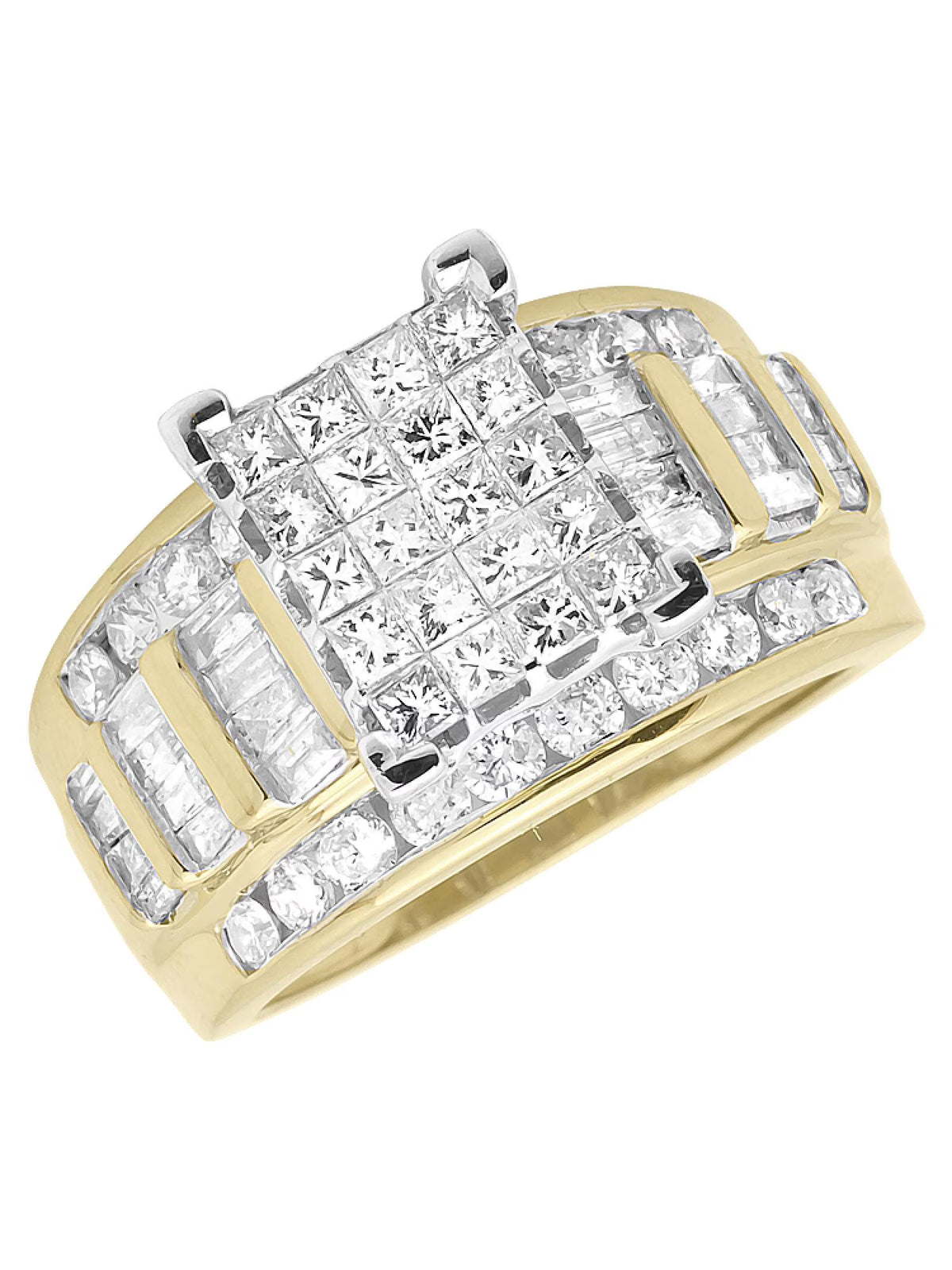 10K Yellow Gold Princess Diamond Engagement Ring (2.0 ct) N5683