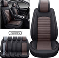 Black-Red Waterproof Leather Car Seat Covers, 5 Sets Full Seat E540588