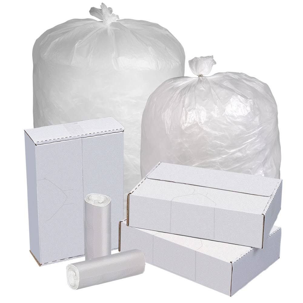 Clear 0.8 Mil 45 Gallon Can Liners Box of 250 E264972
