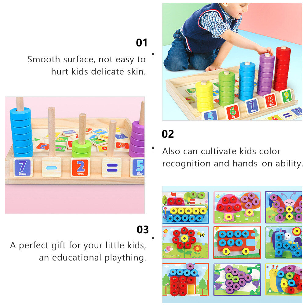 Wooden Math Puzzle Building Blocks Toy D184425