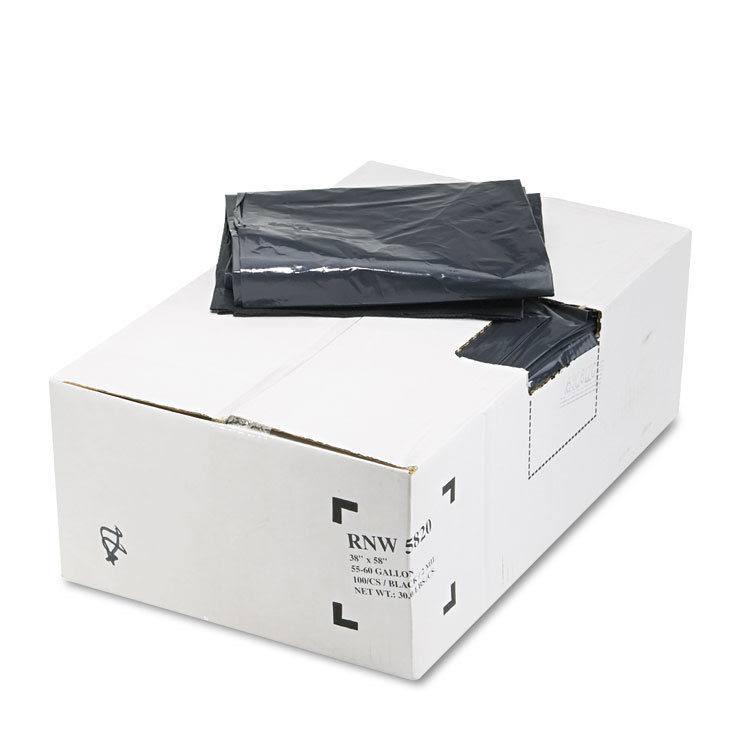 Black 55-60gal Recycled Can Liners, 100-carton V174