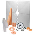 Shower Kit with Center Drain Tray, Stainless Steel, ABS Z505812
