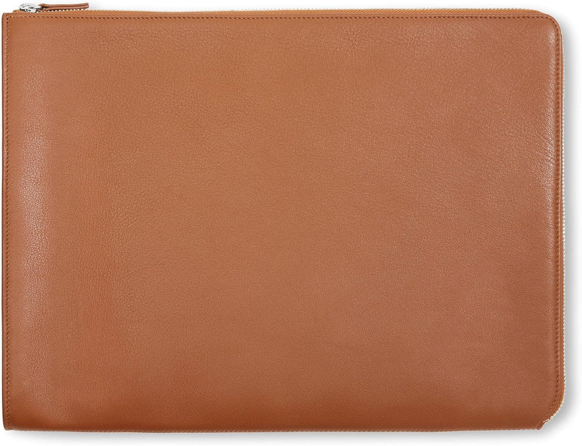 Cognac Zippered Document Holder with Interior Pocket R66961