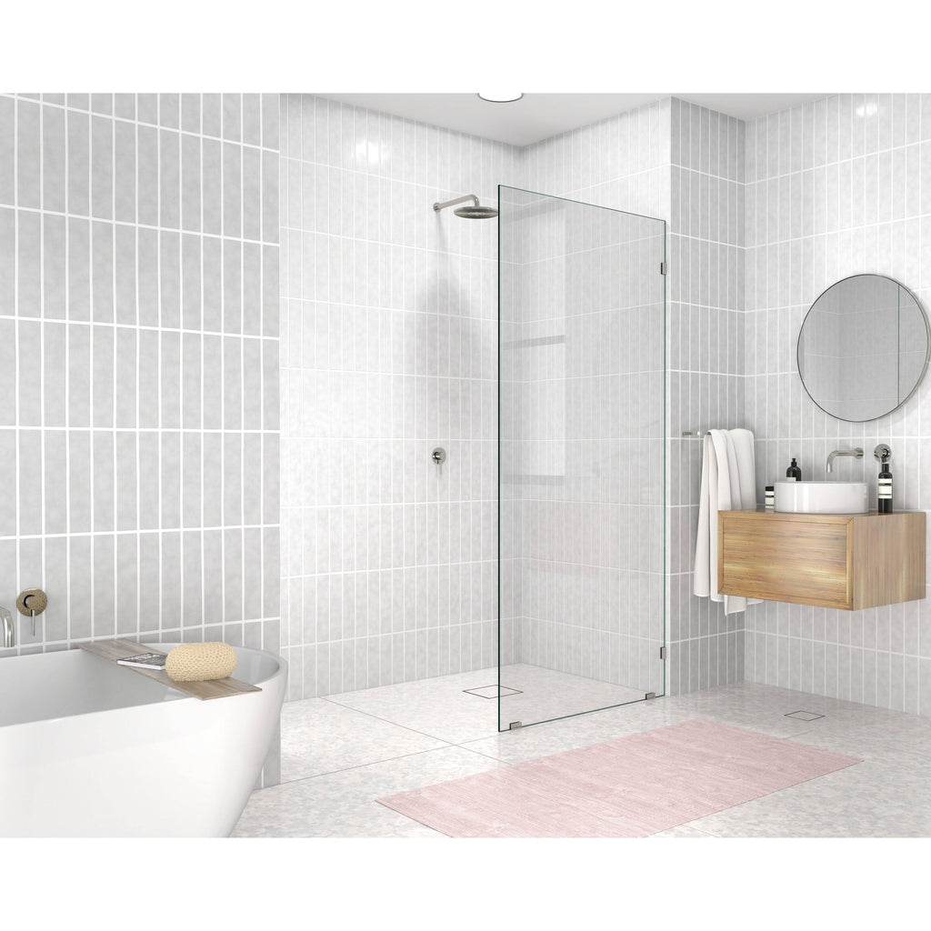 Frameless Shower Door, Brushed Nickel W490614