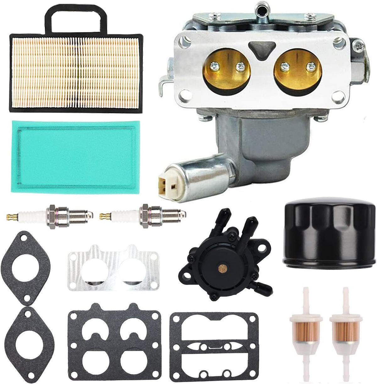 Carburetor Compatible with Briggs and Stratton V-Twin Engine, Manual Choke, Pack of 2 T86509