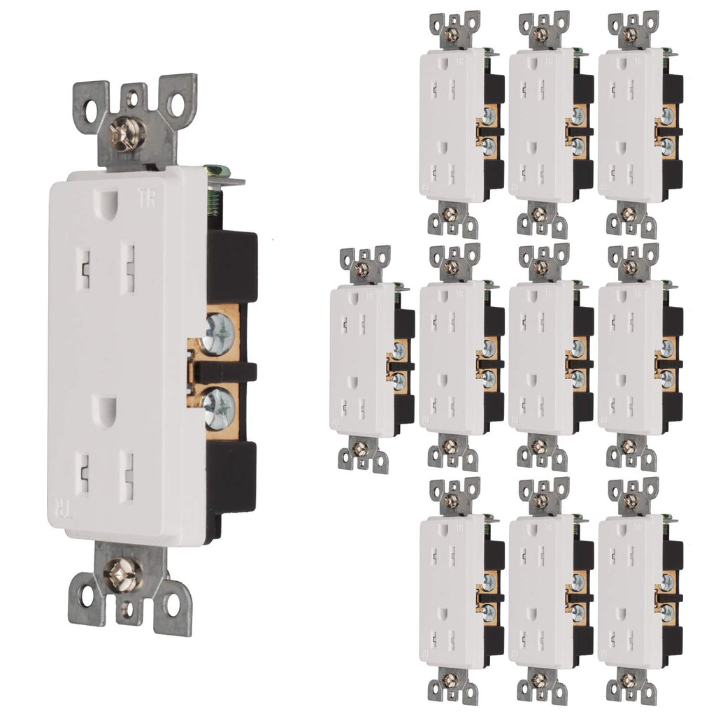 Pack of 100 White Tamper-Resistant Electrical Outlets, 15A / 125VAC / 2500W B660