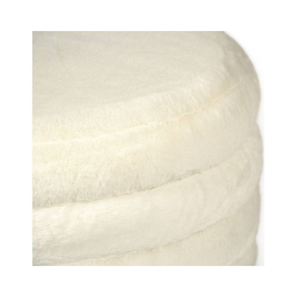 White Faux Fur Velvet Ottoman L6181