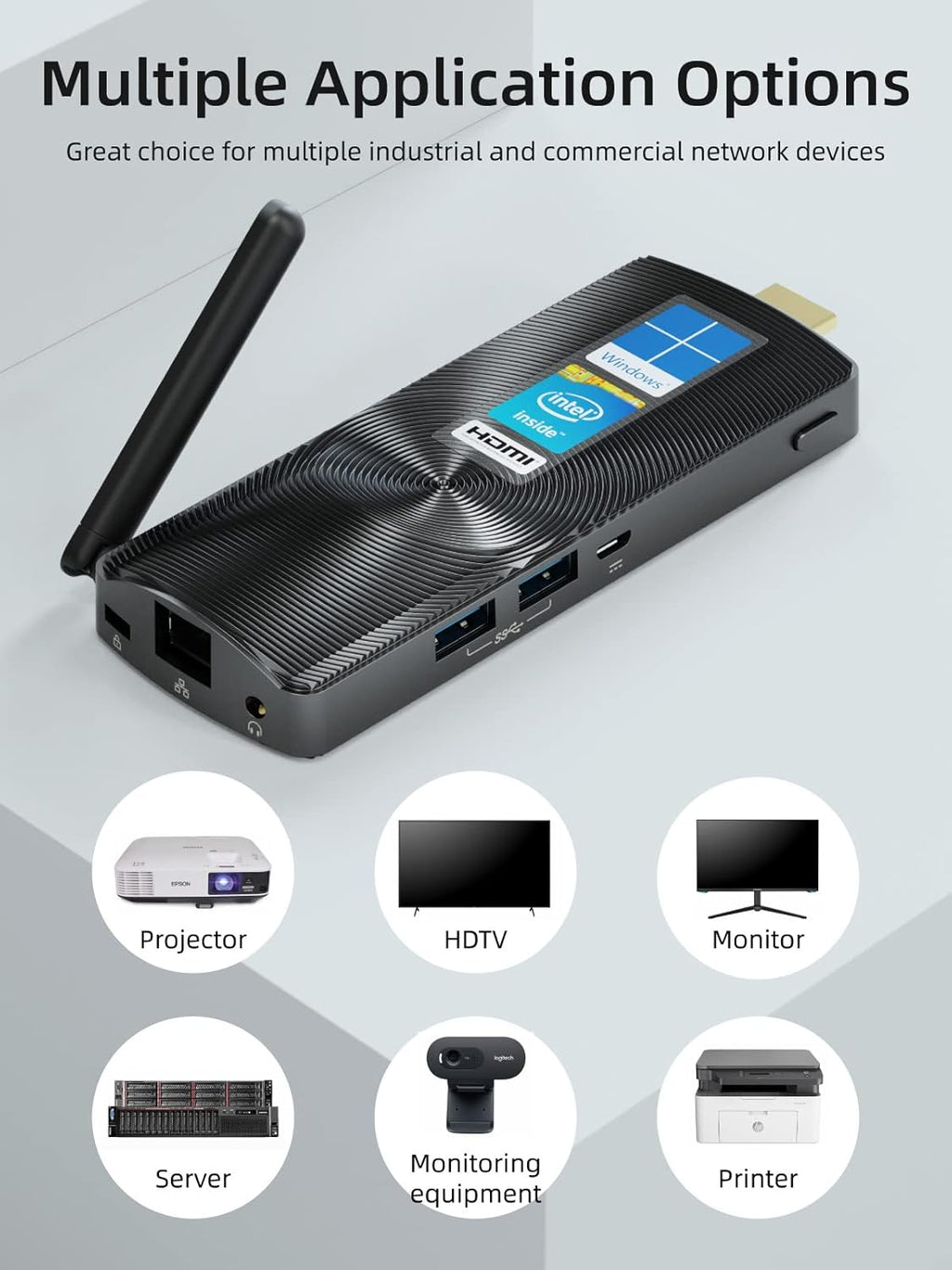 Mini PC Stick Fanless Windows 11 Pro Celeron J4125 8GB/256GB Small Computer V272