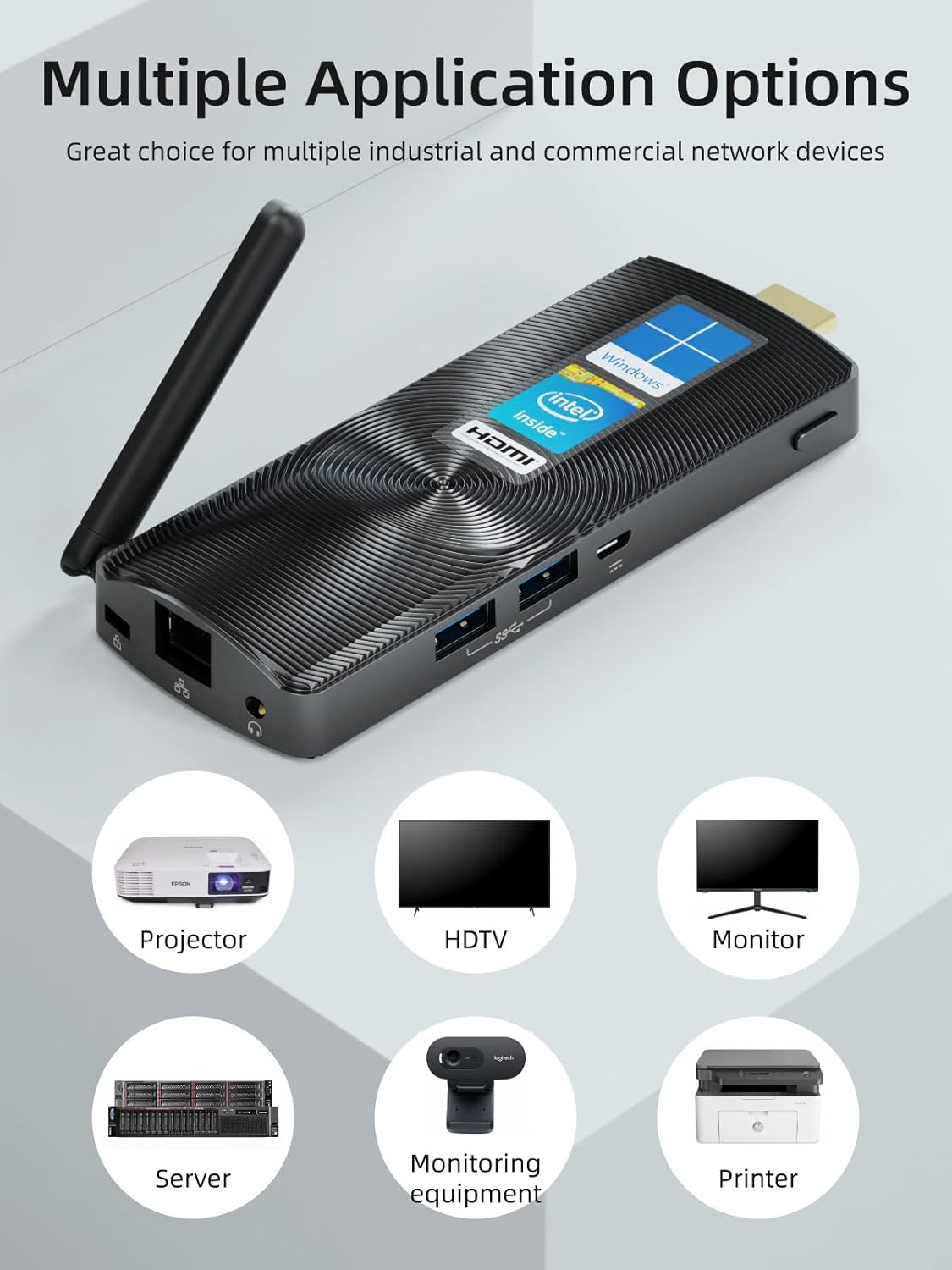 Mini PC Stick Fanless Windows 11 Pro Celeron J4125 8GB/256GB Small Computer V272