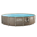 18ft x 48in Elite Frame Swimming Pool with Exterior Wicker Print C5389