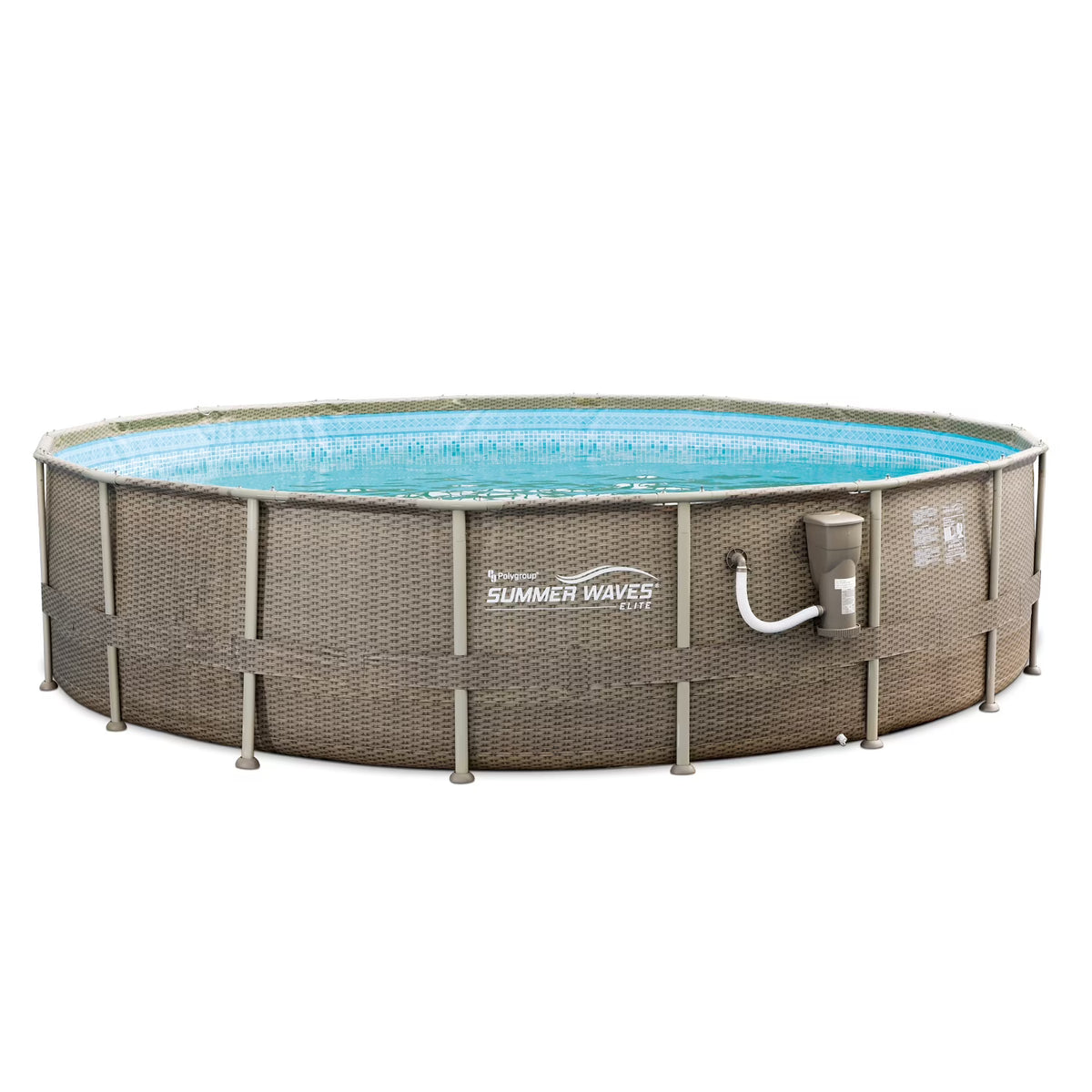 18ft x 48in Elite Frame Swimming Pool with Exterior Wicker Print C5389