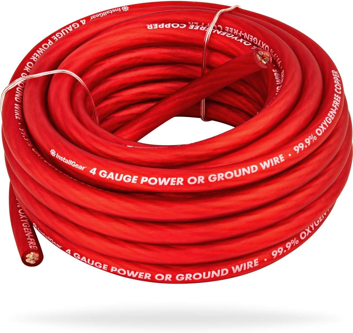 4 Gauge Red 25ft Power/Ground Wire OFC Pack of 2 X4502