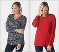 Set of 2 Liquid Knit Tops, Size 1X, Grey/Red I933