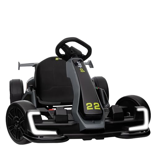 Blue Electric Drift Kart Car with Adjustable Seat, 24V, 4 Speed Mode, 300W Motor, 8.5 MPH J929