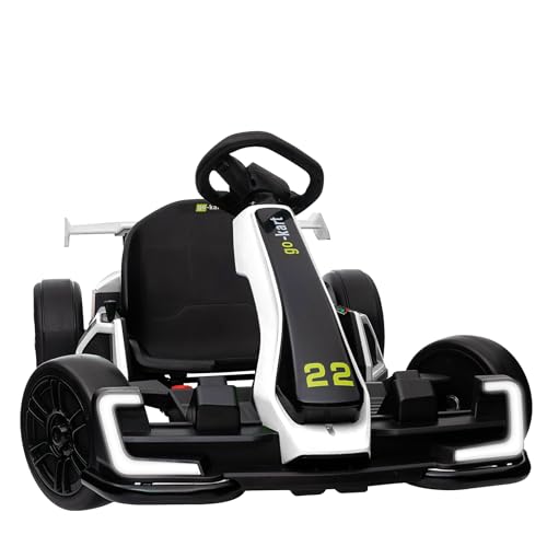 Blue Electric Drift Kart Car with Adjustable Seat, 24V, 4 Speed Mode, 300W Motor, 8.5 MPH J929