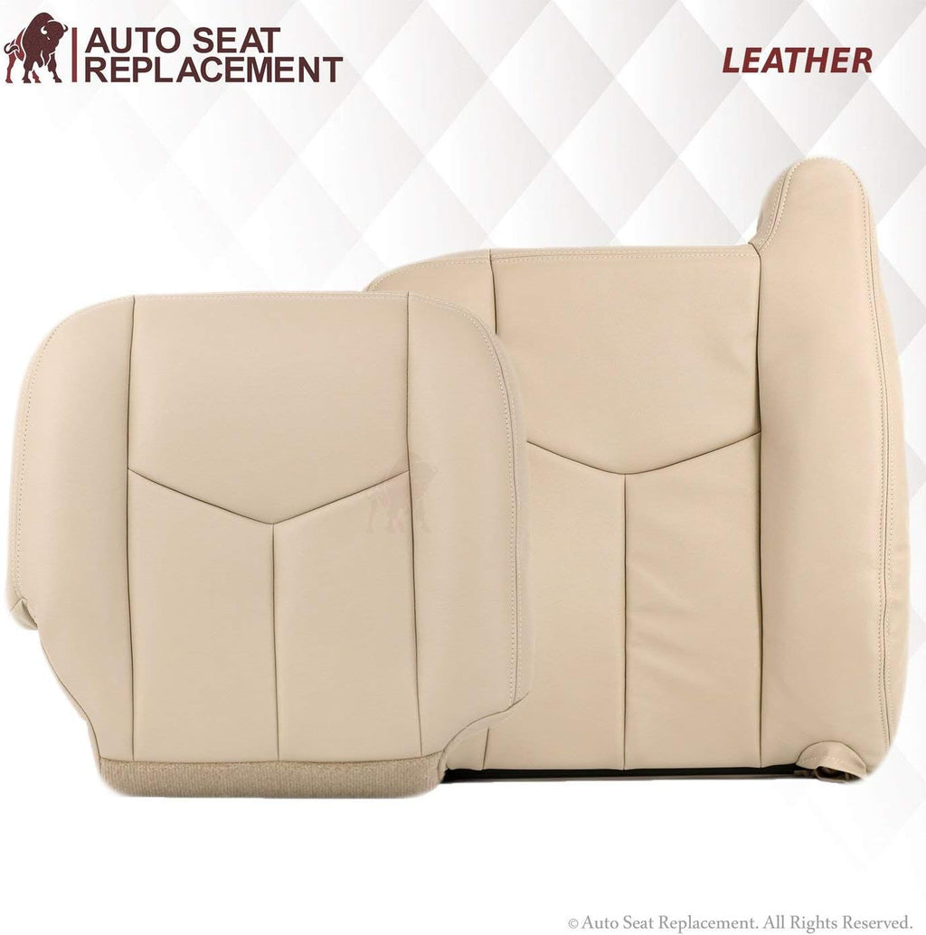 Leather Seat Cover Replacement for GMC Yukon XL Tahoe Suburban (Driver Bottom, Shale Tan) D574564