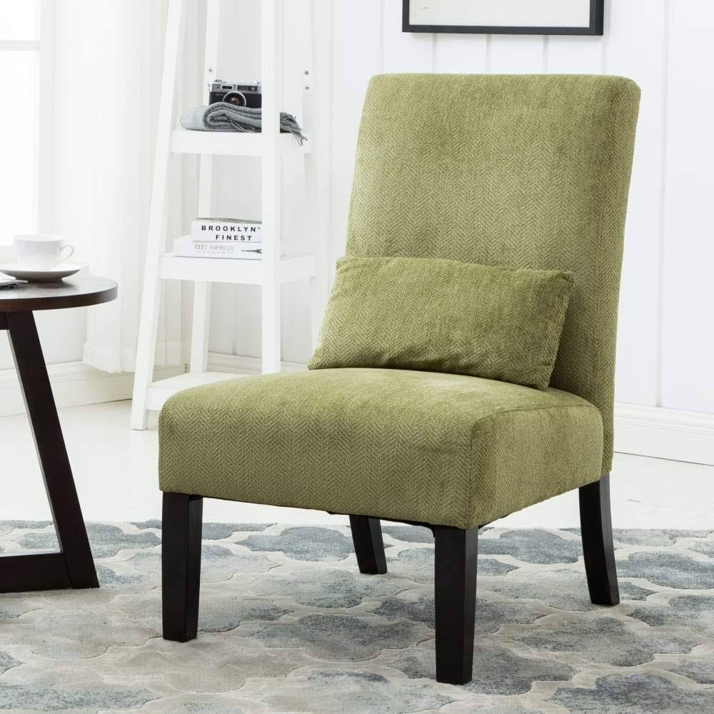 Orange Chenille Armless Accent Chair X491